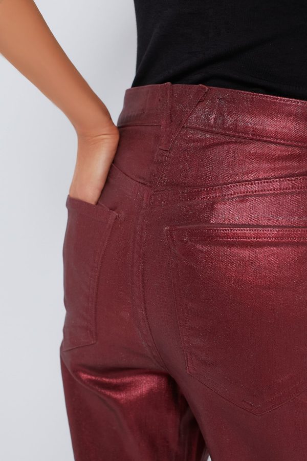 Burgundy Metallic Crosbie Wide Leg Online Sale