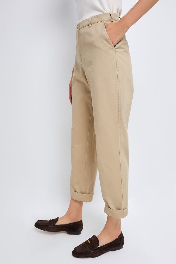 Khaki Chino Collins Pants Online Sale