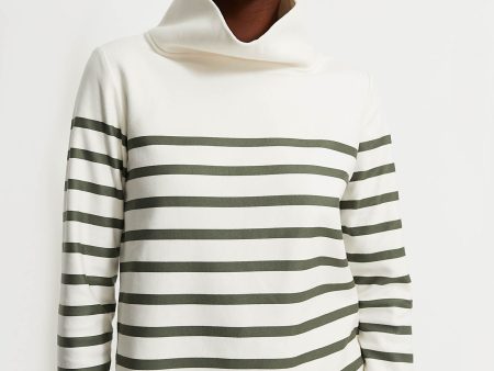 Army Green Stripe Greenpoint Turtleneck Cheap