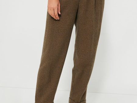 Olive Glen Check Cropped Trouser Online now