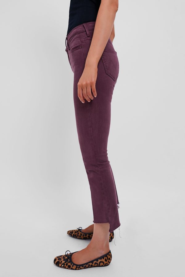 Mauve Wine The Insider Crop Step Fray Fashion