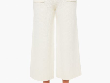 Ivory Waffle Knit Trouser For Discount