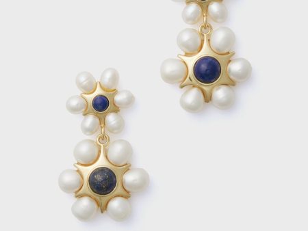 White and Blue Safi Earrings Hot on Sale