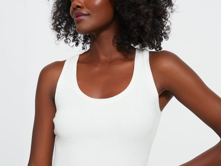 White Shelby Rib Knit Tank Online