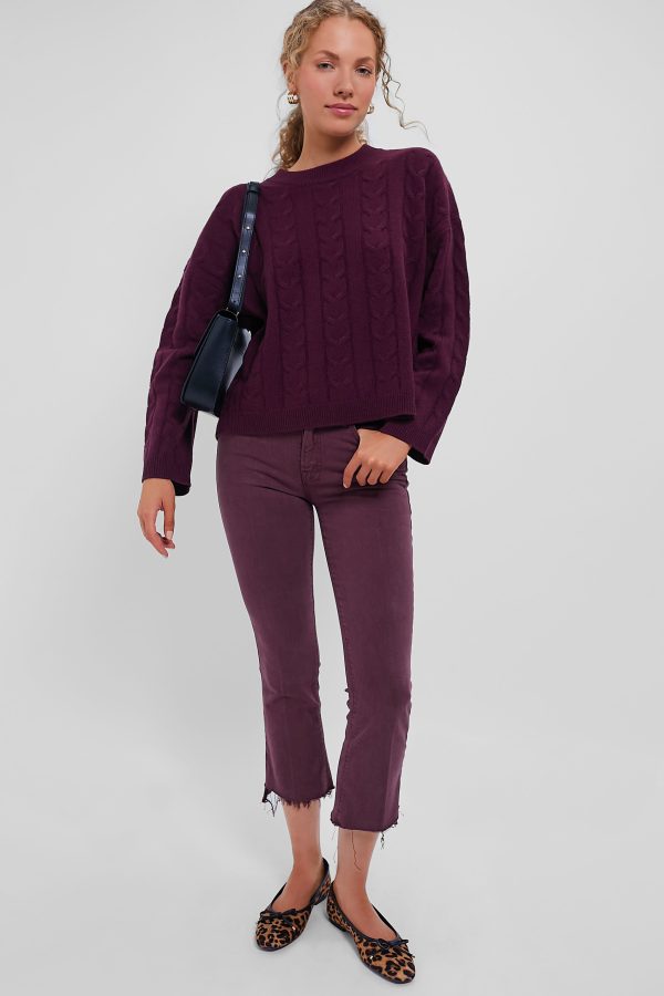 Mauve Wine The Insider Crop Step Fray Fashion