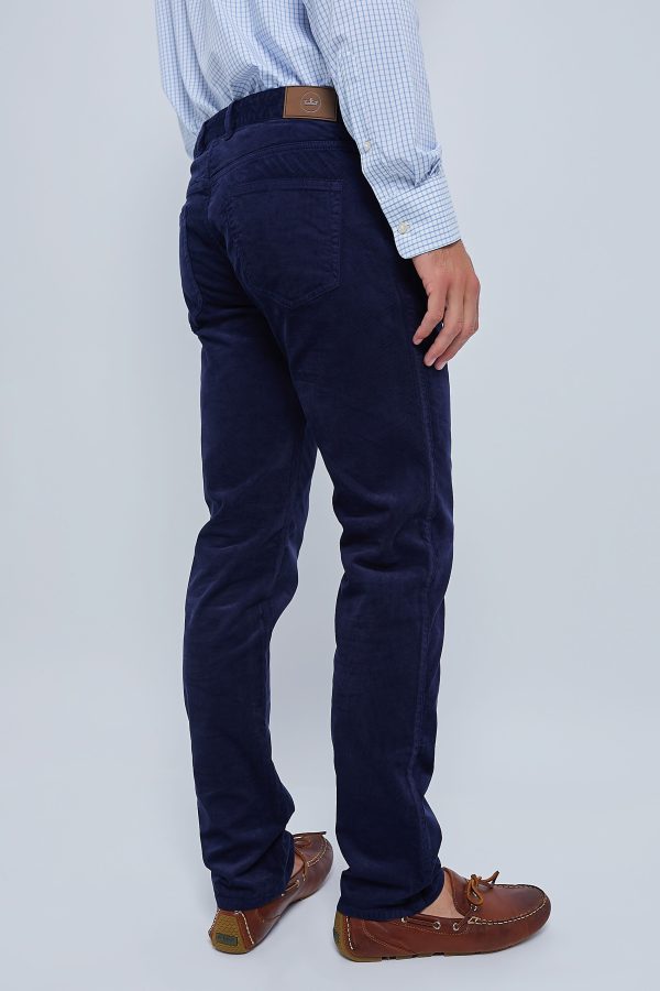 Navy Superior Soft Corduroy Five-Pocket Pant For Discount