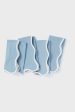 Dusty Blue and White Embroidered Scalloped Napkins Set of 4 Online