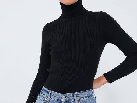 Black Arlo Ribbed Turtleneck Discount