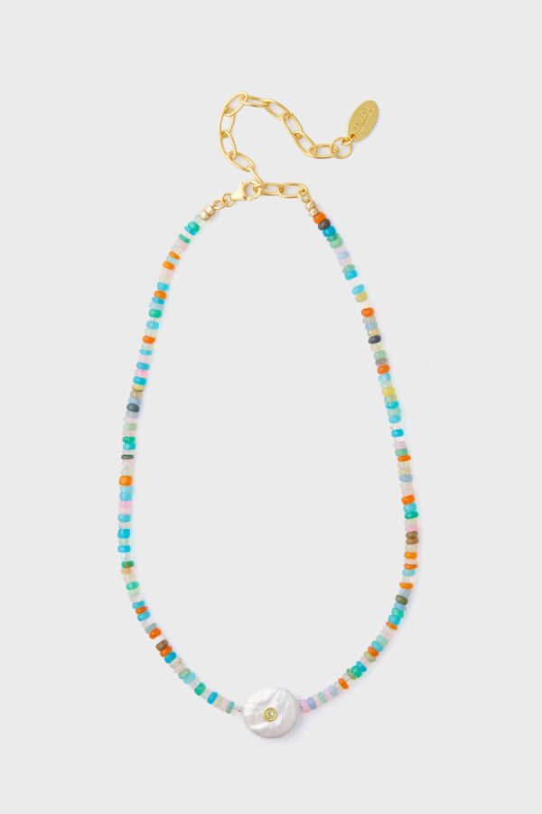 Multi Destination Necklace in Rainbow Opal Discount