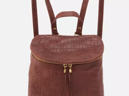 River Backpack Purse - Croc Embossed Brandy Online now