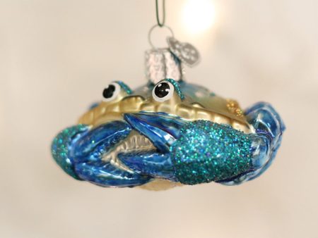 Glass Ornament - Blue Crab on Sale