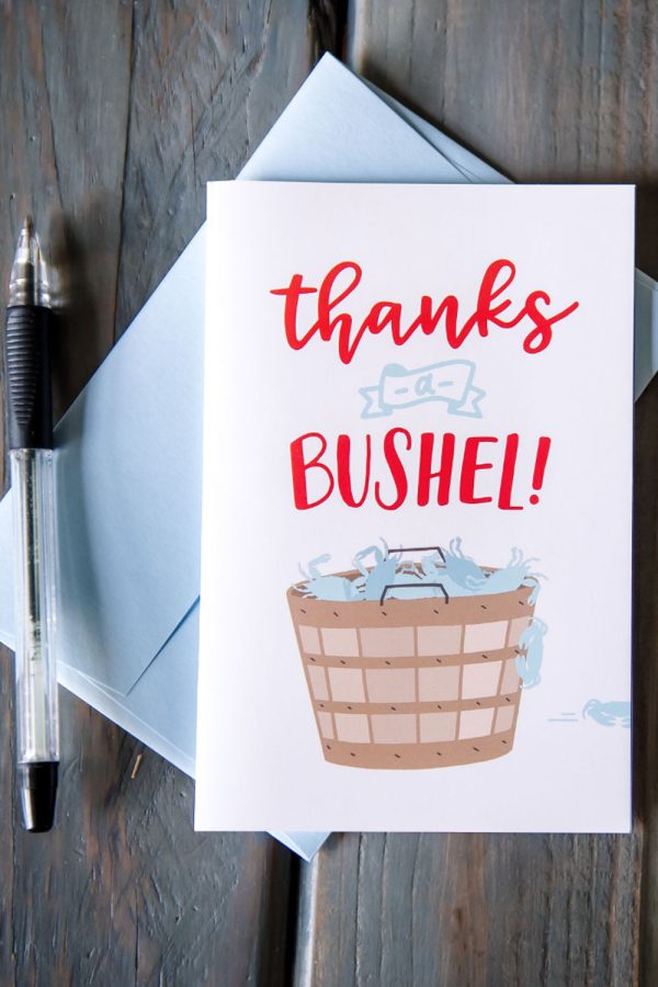 Locally Designed Greeting Card - Thanks a Bushel Fashion